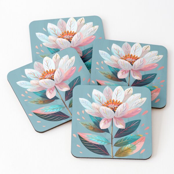 Item preview, Bright flower on teal designed and sold by MendaciousMina.