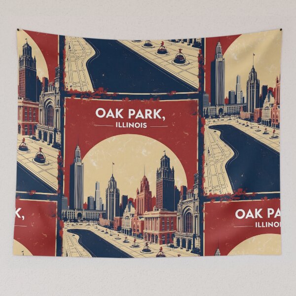 Item preview, Oak Park Illinois 1950s USA Vintage Travel Tourism designed and sold by TravelersGems.
