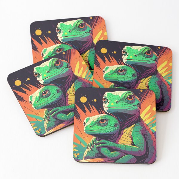 Item preview, Loving Lizard couple illustration designed and sold by Vintage Designs +.