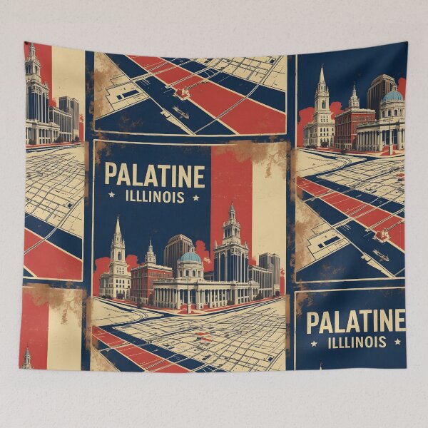 Item preview, Palatine Illinois 1950s USA Vintage Travel Tourism designed and sold by TravelersGems.
