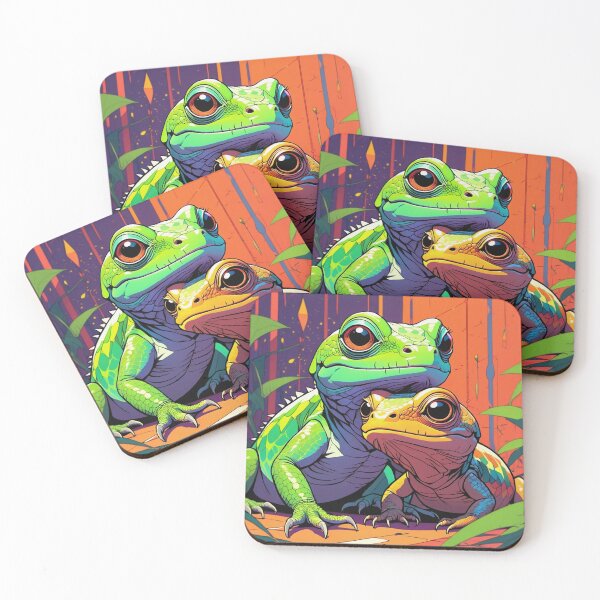 Item preview, Loving Lizard couple illustration designed and sold by Vintage Designs +.