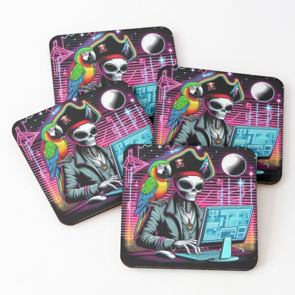 Item preview, pirate alien and parrot designed and sold by Dogandesighn.