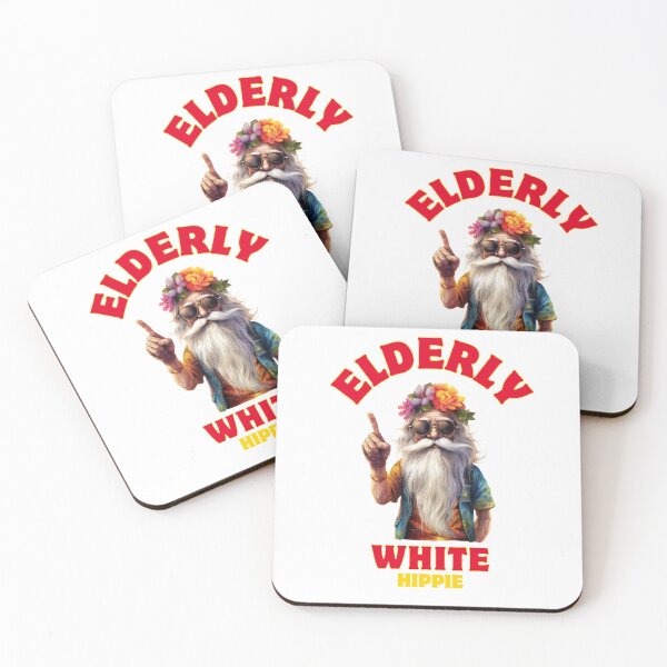 Item preview, Elderly White Hippie Funny Retro Groovy Vintage Design GIfts designed and sold by Maniutek.