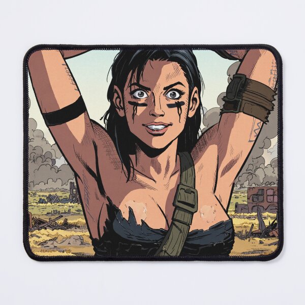 Item preview, Post Apocalyptic warrior woman resting after battle designed and sold by Vintage Designs +.