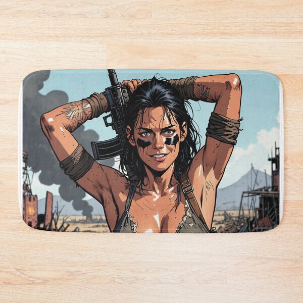 Item preview,  Post Apocalyptic warrior woman resting after battle designed and sold by Vintage Designs +.