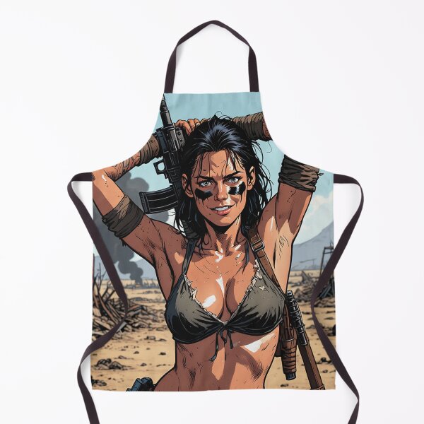 Item preview, Post Apocalyptic warrior woman resting after battle designed and sold by Vintage Designs +.