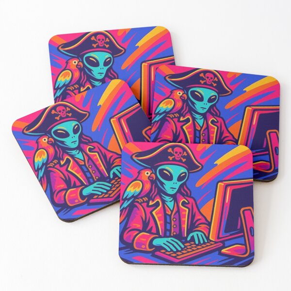 Item preview, pirate alien and parrot designed and sold by Dogandesighn.