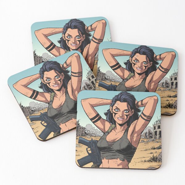 Item preview, Post Apocalyptic warrior woman resting after battle designed and sold by Vintage Designs +.