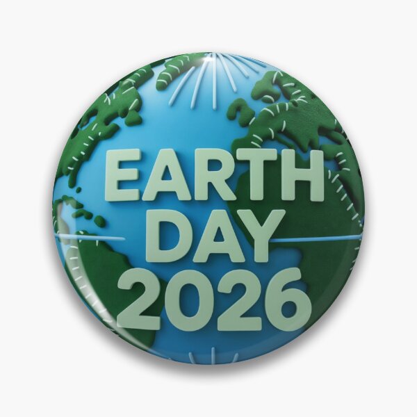 Item preview, 3D Earth with Green Leaves and Earth Day 2026 Text on Black designed and sold by Creative88Art.