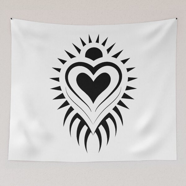 Item preview, Radiant Tribal Heart Bold Black Vector Emblem designed and sold by NArtdesigns.