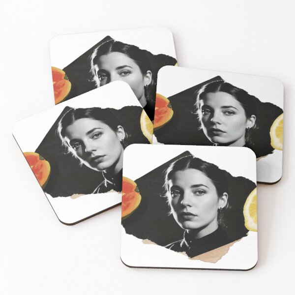 Item preview, Collage Design with Monochrome Portrait and Colorful Fruits designed and sold by Creative88Art.