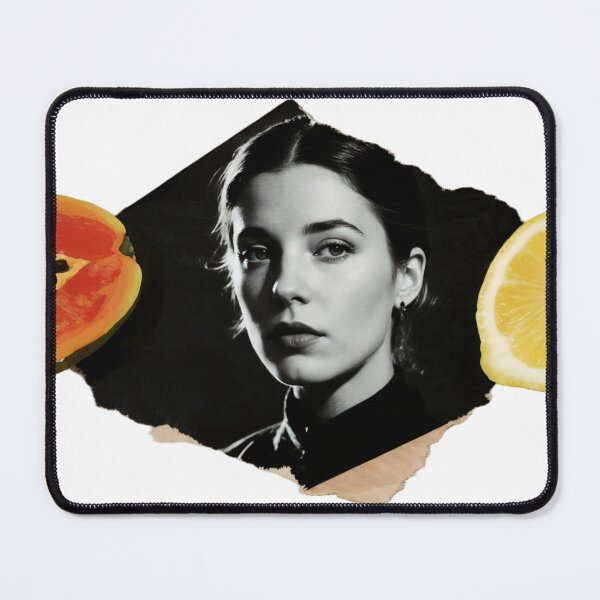 Item preview, Collage Design with Monochrome Portrait and Colorful Fruits designed and sold by Creative88Art.