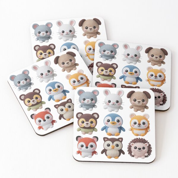 Item preview, Kawaii Crochet Cute Pets Animal Grid designed and sold by NavigatorStreet.