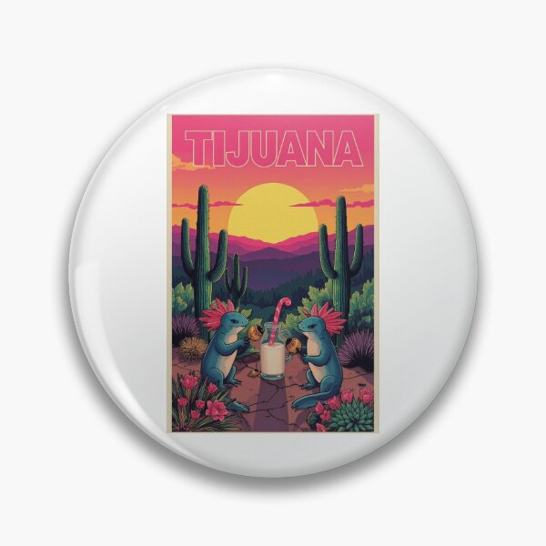 Item preview, Vibrant Tijuana Sunset: Playful Axolotls and Cactus designed and sold by RetroPop23.