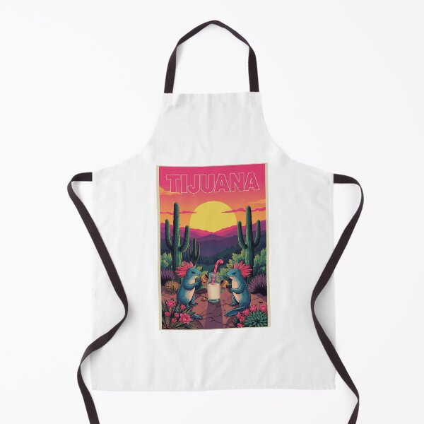 Item preview, Vibrant Tijuana Sunset: Playful Axolotls and Cactus designed and sold by RetroPop23.