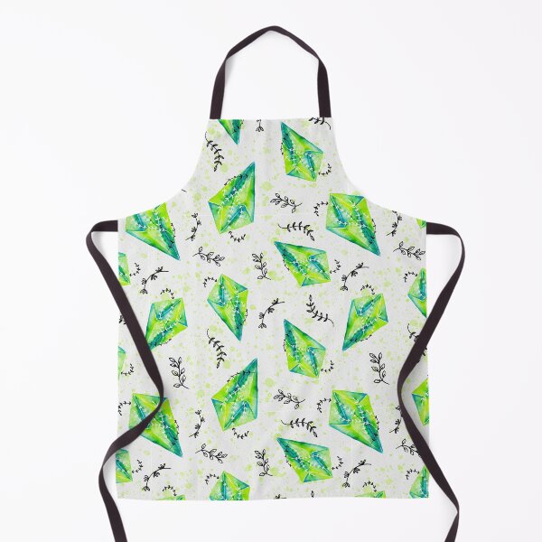 Item preview, Green Precious Healing Crystals With Botanical Watercolor Pattern designed and sold by Farissa Designs.