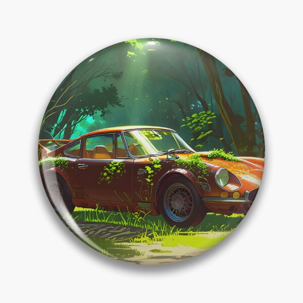 Item preview, Abandoned vintage car in a sunny forest designed and sold by Ledsor.