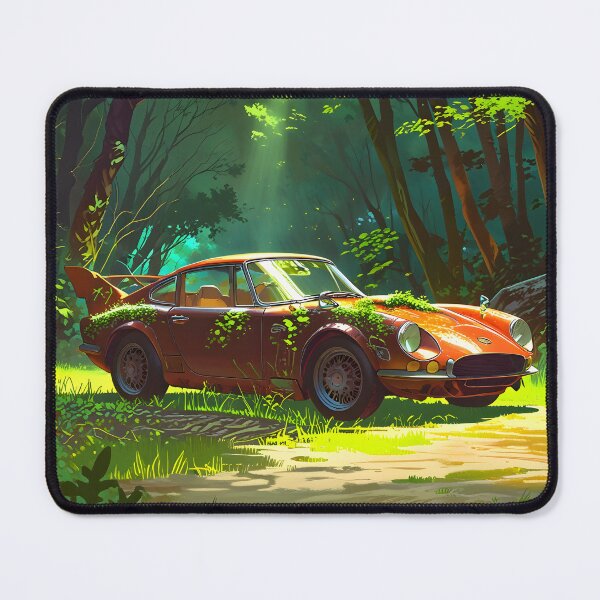 Item preview, Abandoned vintage car in a sunny forest designed and sold by Ledsor.
