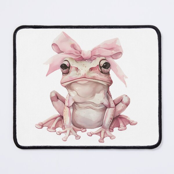 Item preview, Cute Coquette Frog with Pink Bow – Soft Pastel Aesthetic for Frog Lovers designed and sold by ChibiNekoSpace.