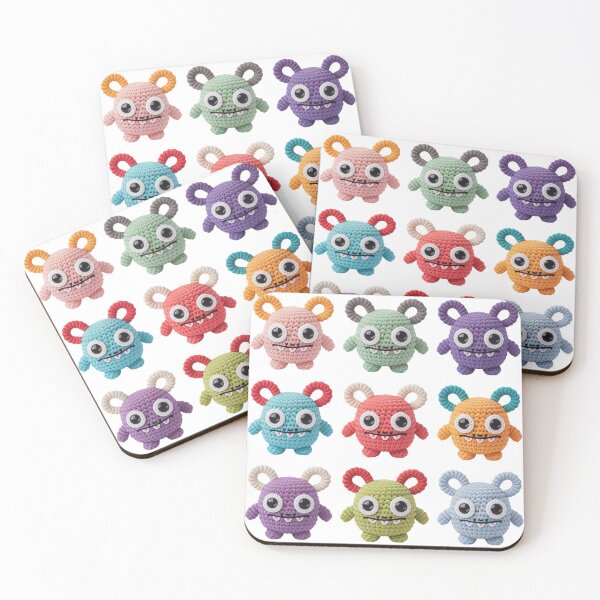 Item preview, Kawaii Crochet Mini Monsters Grid Design designed and sold by NavigatorStreet.