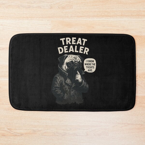 Item preview, Treat Dealer | Pug in Trench Coat designed and sold by SillyPawsStudio.