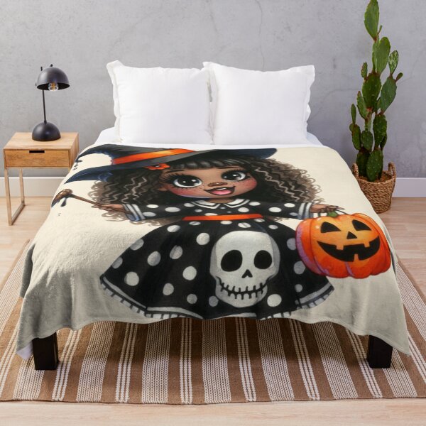 Item preview, Afro Girl Halloween Party Illustration designed and sold by Lulunza.