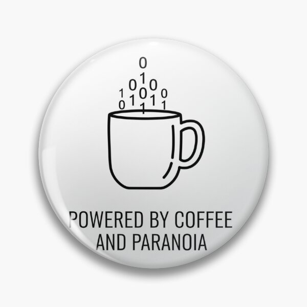 Item preview, Powered by Coffee and Paranoia T-Shirt - Funny Cybersecurity Gift designed and sold by Pingi-shop.