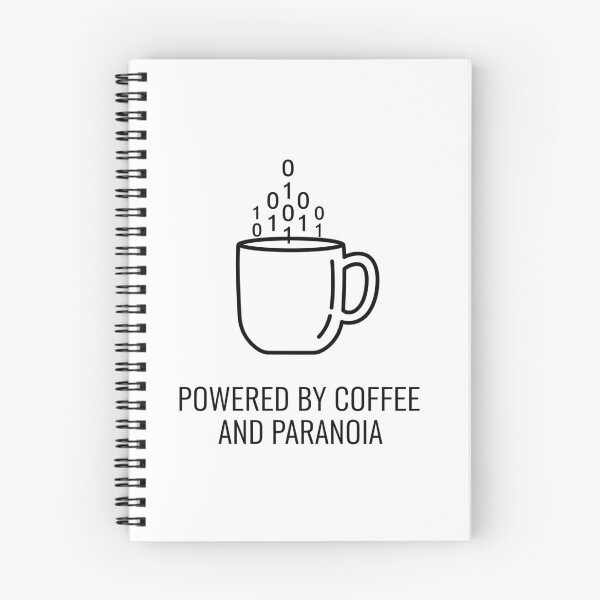 Item preview, Powered by Coffee and Paranoia T-Shirt - Funny Cybersecurity Gift designed and sold by Pingi-shop.