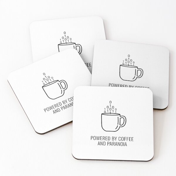 Item preview, Powered by Coffee and Paranoia T-Shirt - Funny Cybersecurity Gift designed and sold by Pingi-shop.