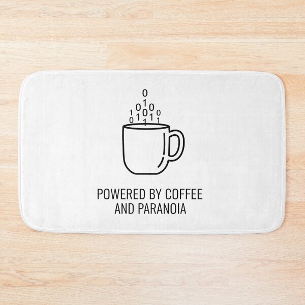 Item preview, Powered by Coffee and Paranoia T-Shirt - Funny Cybersecurity Gift designed and sold by Pingi-shop.