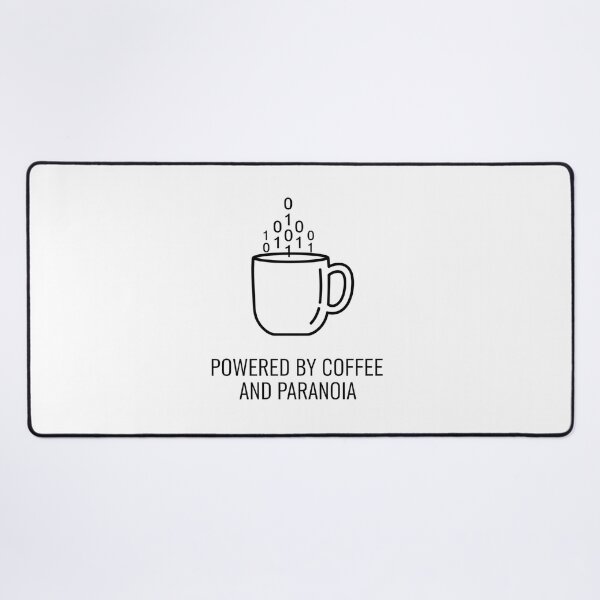 Item preview, Powered by Coffee and Paranoia T-Shirt - Funny Cybersecurity Gift designed and sold by Pingi-shop.