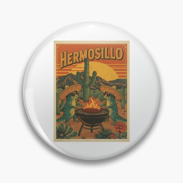 Item preview, Hermosillo Cartoon Axolotls Grilling in Desert Sunset designed and sold by RetroPop23.