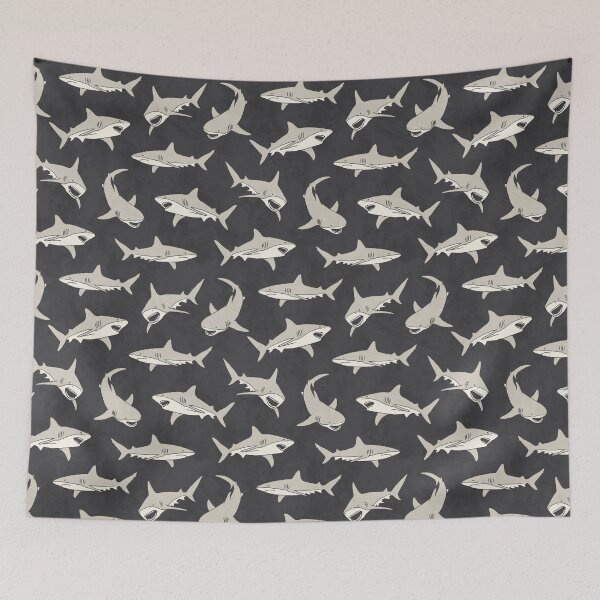 Item preview, Sharks - Great White Sharks - Dark Grey designed and sold by littlearrow.
