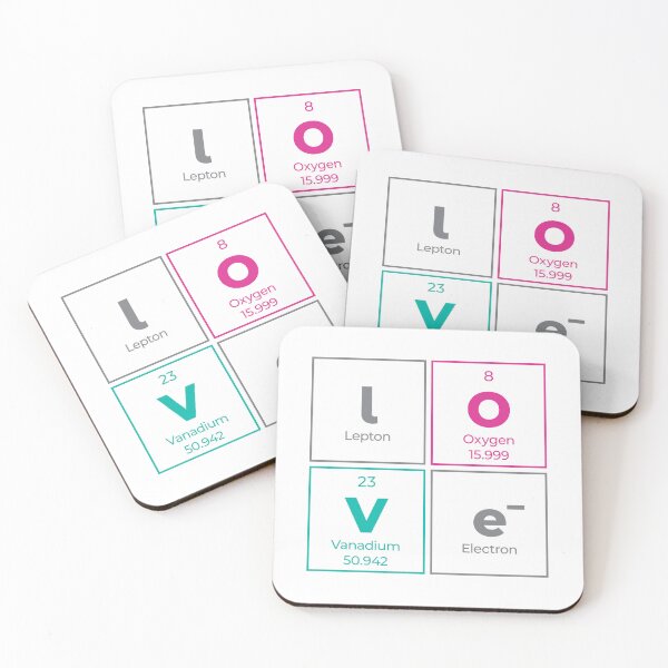 Item preview, LOVE Periodic Table Elements Design – Outline Minimal Nerd Gift designed and sold by Rodney's Marketplace.