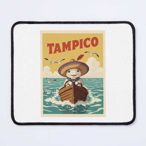 Item preview, Axolotl in Boat Illustration in Tampico Seascape designed and sold by RetroPop23.