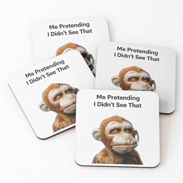 Item preview, Meme Monkey Funny Animal Pretending didn`t see that designed and sold by KTGim.