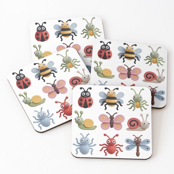 Item preview, Kawaii Crochet Insects and Bugs Grid Design designed and sold by NavigatorStreet.