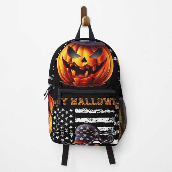 Item preview, Happy Halloween scary patriotic pumpkin flag designed and sold by CleanDecor.