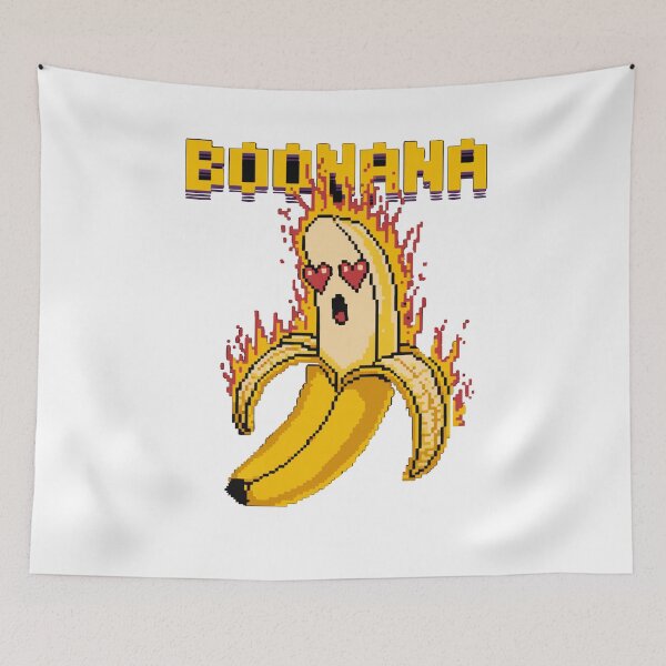 Item preview, Boonana Pixel Banana on Fire Retro Meme Sticker designed and sold by NArtdesigns.