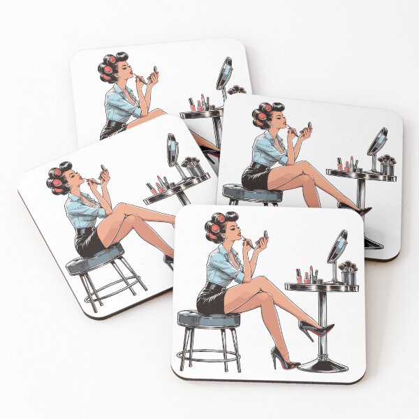 Item preview, Woman Rockabilly Make-up Retro Gift designed and sold by Pineapple-Tree.