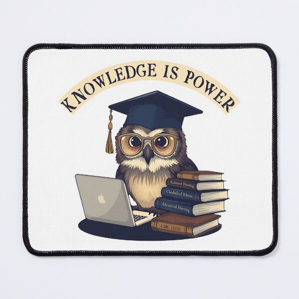 Item preview, "Knowledge is Power" Scholarly Owl Graphic designed and sold by MemGraphicss.