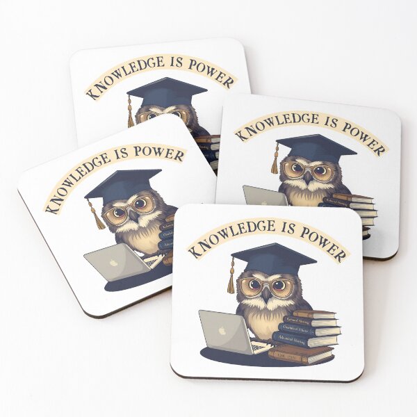 Item preview, "Knowledge is Power" Scholarly Owl Graphic designed and sold by MemGraphicss.