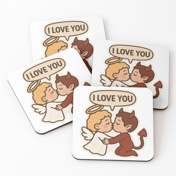 Item preview, Angel & Devil – I Love You designed and sold by FunnyCuteArt.