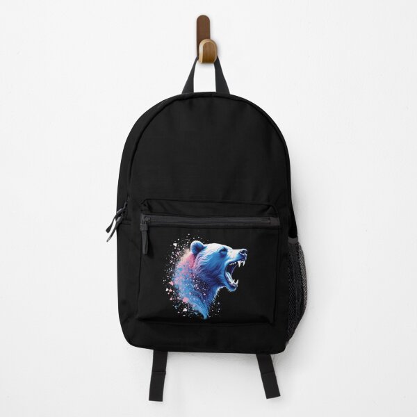 Item preview, Roaring Bear Head Blue And Pink designed and sold by MooonTees.