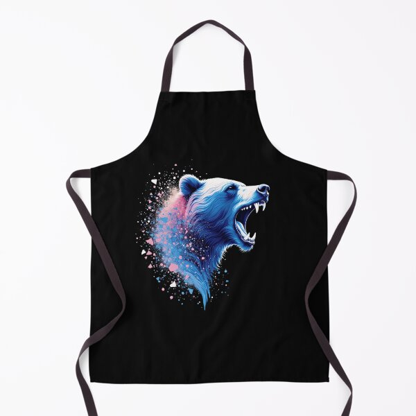 Item preview, Roaring Bear Head Blue And Pink designed and sold by MooonTees.