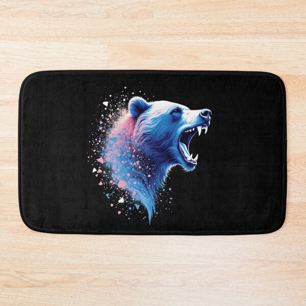 Item preview, Roaring Bear Head Blue And Pink designed and sold by MooonTees.