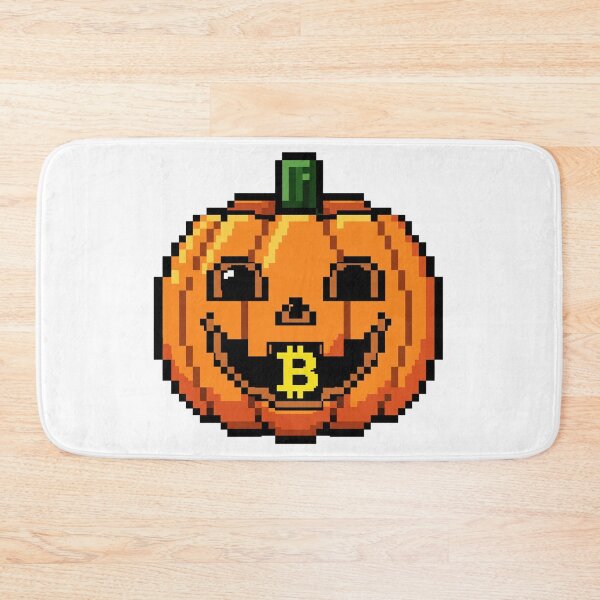 Item preview, Cute Pixel Pumpkin Bitcoin Halloween Crypto Jack-o’-Lantern designed and sold by pixelpulsenyc.