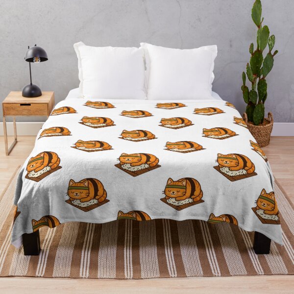 Aperçu de l'œuvre Funny Sushi Cat – Cute Cartoon Kitty Maki Roll Design for Cat Lovers créée et vendue par MeowLaugh.