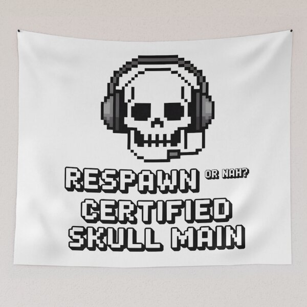 Item preview, Halloween Gaming Skull Headphones Respawn Certified Main Gamer Gift Tee designed and sold by AnnDesignStudio.
