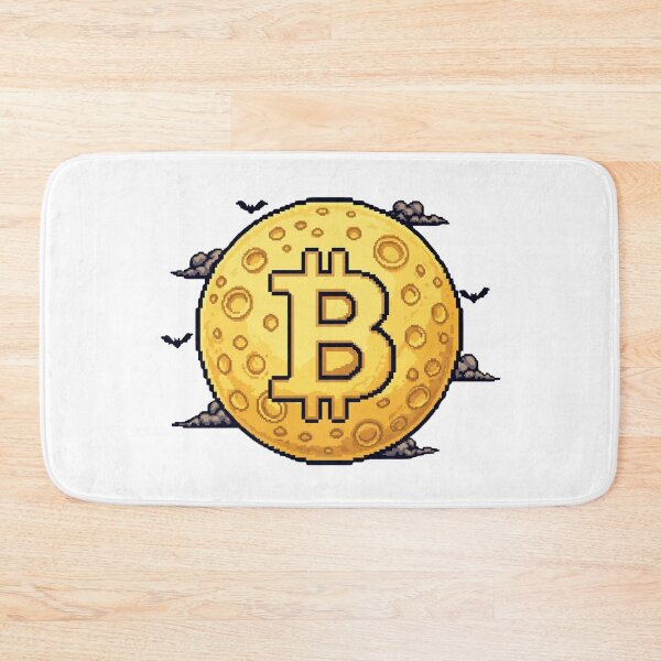 Item preview, Crypto Halloween Bitcoin Full Moon Retro Pixel Art designed and sold by pixelpulsenyc.